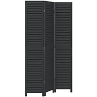 vidaXL Screen solid wood pavlovnia, black, 3-piece 358847 - Room Divider