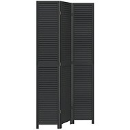 vidaXL Screen solid wood pavlovnia, black, 3-piece 358848 - Room Divider
