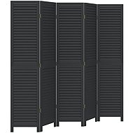 vidaXL Screen solid wood pavlovnia, black, 5 pieces 358854 - Room Divider