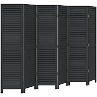 vidaXL Screen solid wood pavlovnia, black, 6 pieces 358857 - Room Divider