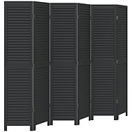 vidaXL Screen solid wood pavlovnia, black, 6 pieces 358858 - Room Divider
