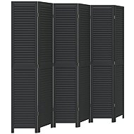 vidaXL Screen solid wood pavlovnia, black, 6 pieces 358859 - Room Divider
