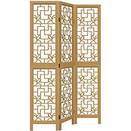 vidaXL Screen solid wood pavlovnia, brown, 3-piece 358862 - Room Divider