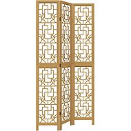vidaXL Screen solid wood pavlovnia, brown, 3-piece 110 × 220 cm 358864 - Room Divider