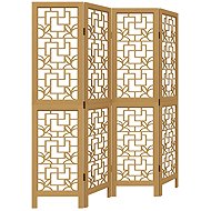 vidaXL Solid wood screen pavlovnia, brown, 4 pieces 358865 - Room Divider