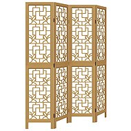 vidaXL Solid wood screen pavlovnia, brown, 4 pieces 358866 - Room Divider