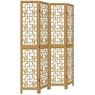 vidaXL Solid wood screen pavlovnia, brown, 4 pieces 358867 - Room Divider