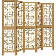 vidaXL Solid wood screen pavlovnia, brown, 5 pieces 358869 - Room Divider