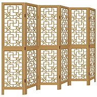vidaXL Screen solid wood pavlovnia, brown, 6 pieces 358873 - Room Divider