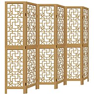 vidaXL Screen solid wood pavlovnia, brown, 6 pieces 358874 - Room Divider