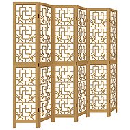 vidaXL Screen solid wood pavlovnia, brown, 6 pieces 358875 - Room Divider