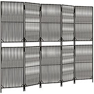 vidaXL Partition wall 245 × 180 cm polyrattan, grey, 5 panels, 365382 - Room Divider