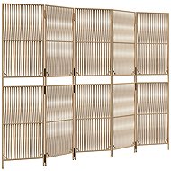 vidaXL Partition wall 245 × 180 cm polyrattan, beige, 5 panels 365383 - Room Divider
