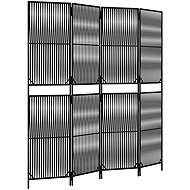 vidaXL Dividing wall 196 × 200 cm polyrattan, black, 4 panels 365392 - Room Divider