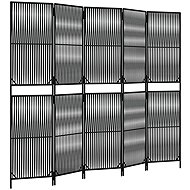 vidaXL Partition wall 245 × 200 cm polyrattan, black, 5 panels 365396 - Room Divider