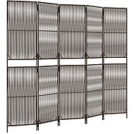 vidaXL Partition wall 245 × 200 cm polyrattan, brown, 5 panels 365397 - Room Divider