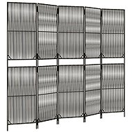 vidaXL Partition wall 245 x 200 cm polyrattan, grey, 5 panels 365398 - Room Divider