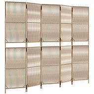 vidaXL Partition wall 245 × 200 cm polyrattan, beige, 5 panels 365399 - Room Divider