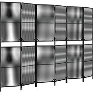 vidaXL Dividing wall 294 × 200 cm polyrattan, black, 6 panels 365400 - Room Divider