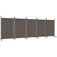 vidaXL Folding screen 433 × 180 cm textile, anthracite, 5-part 350268 - Room Divider