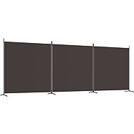 vidaXL Folding screen 525 × 180 cm textile, brown, 3-piece 350279 - Room Divider