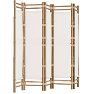 vidaXL Folding screen 200 × 180 cm bamboo and canvas, 5-panel 350625 - Room Divider