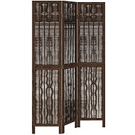 vidaXL Screen solid wood pavlovnia, dark brown, 3-piece 358654 - Room Divider