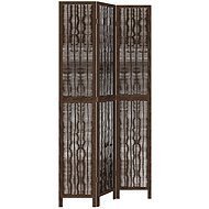 vidaXL Screen solid wood pavlovnia, dark brown, 3-piece 358655 - Room Divider