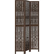 vidaXL Screen solid wood pavlovnia, dark brown, 3-piece, 358656 - Room Divider
