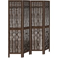 vidaXL Solid wood screen pavlovnia, dark brown, 4-piece 358657 - Room Divider