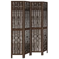 vidaXL Solid wood screen pavlovnia, dark brown, 4 pieces, 358658 - Room Divider