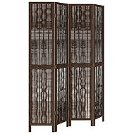 vidaXL Solid wood screen pavlovnia, dark brown, 4-piece 358659 - Room Divider