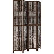 vidaXL Solid wood screen pavlovnia, dark brown, 4 pieces 358660 - Room Divider
