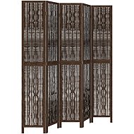 vidaXL Solid wood screen pavlovnia, dark brown, 5-piece 358664 - Room Divider