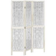 vidaXL Screen solid wood pavlovnia, white, 3-piece 358669 - Room Divider