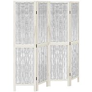 vidaXL Screen solid wood pavlovnia, white, 4 pieces 358673 - Room Divider