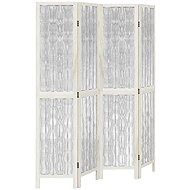 vidaXL Screen solid wood pavlovnia, white, 4 pieces 358674 - Room Divider