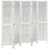 vidaXL Solid wood screen pavlovnia, white, 5 pieces 358677 - Room Divider