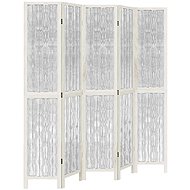vidaXL Solid wood screen pavlovnia, white, 5 pieces 358679 - Room Divider