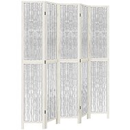 vidaXL Solid wood screen pavlovnia, white, 5 pieces 358680 - Room Divider