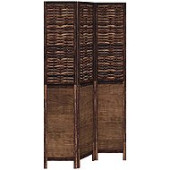 vidaXL Screen solid wood pavlovnia, dark brown, 3-piece 358703 - Room Divider