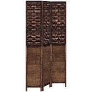 vidaXL Screen solid wood pavlovnia, dark brown, 3-piece 358704 - Room Divider