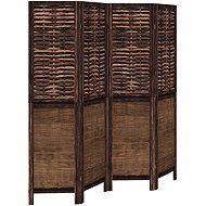 vidaXL Solid wood screen pavlovnia, dark brown, 4-piece 358705 - Room Divider