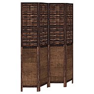 vidaXL Solid wood screen pavlovnia, dark brown, 4-piece 358707 - Room Divider