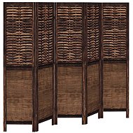 vidaXL Solid wood screen pavlovnia, dark brown, 5-piece 358709 - Room Divider