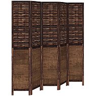 vidaXL Solid wood screen pavlovnia, dark brown, 5 pieces 358711 - Room Divider