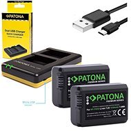 PATONA Foto Dual Quick Sony NP-FW50 + 2x 1030mAh Batterien - Ladegerät für Kamera- und Camcorder-Akkus