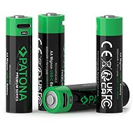 PATONA AA/LR6 Li-Pol 2000mAh 1.5V mit USB-C Ladefunktion, 4 Stück im Pack - Aufladbare Batterie