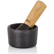 AdHoc Cast iron mortar Camo with pestle Acacia wood - diameter 8 cm - Mortar