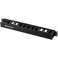 LinkBasic 19" tie-out panel, plastic rail, 1U hinged - Cable Organiser